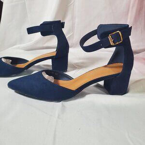 Show How Women's Low Block Heel, blue, size 8.5